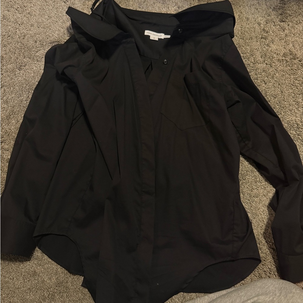 Good American Black Button Down Shirt